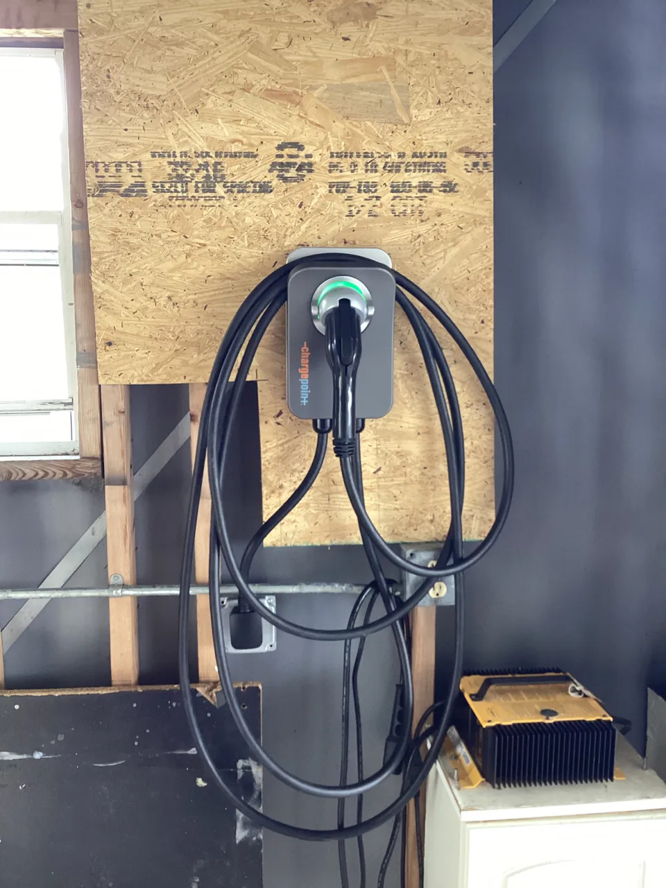 Wall-mounted ChargePoint EV charger — Top Flight Electric
