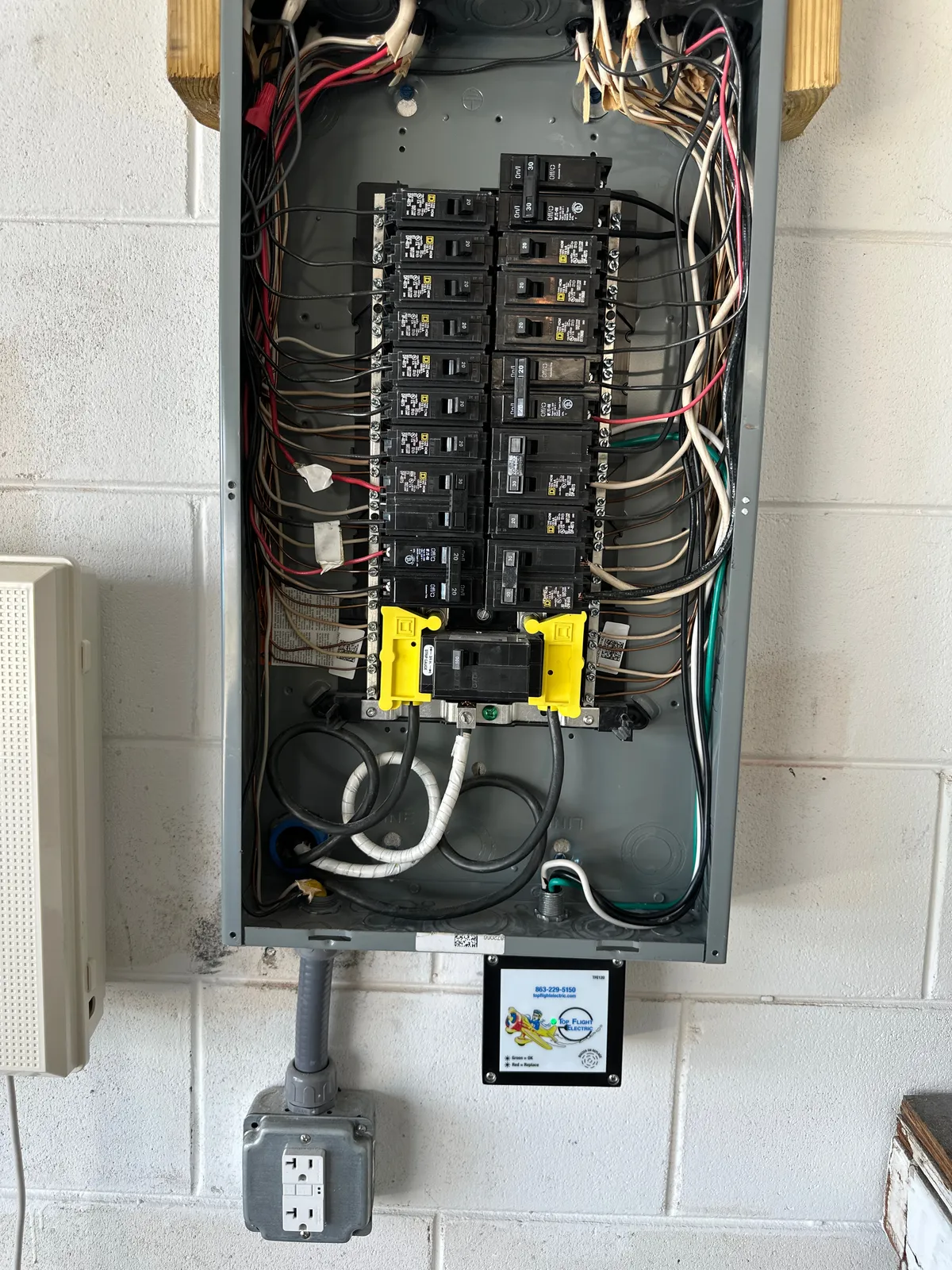Whole-home surge protection device mounted at the electrical panel